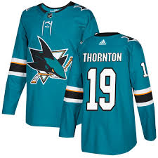 Men's Adidas San Jose Sharks #19 Joe Thornton Teal Stitched NHL Jersey